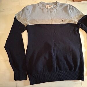 Original Penguin Men's Blue and Gray Crewneck Sweater. EUC!